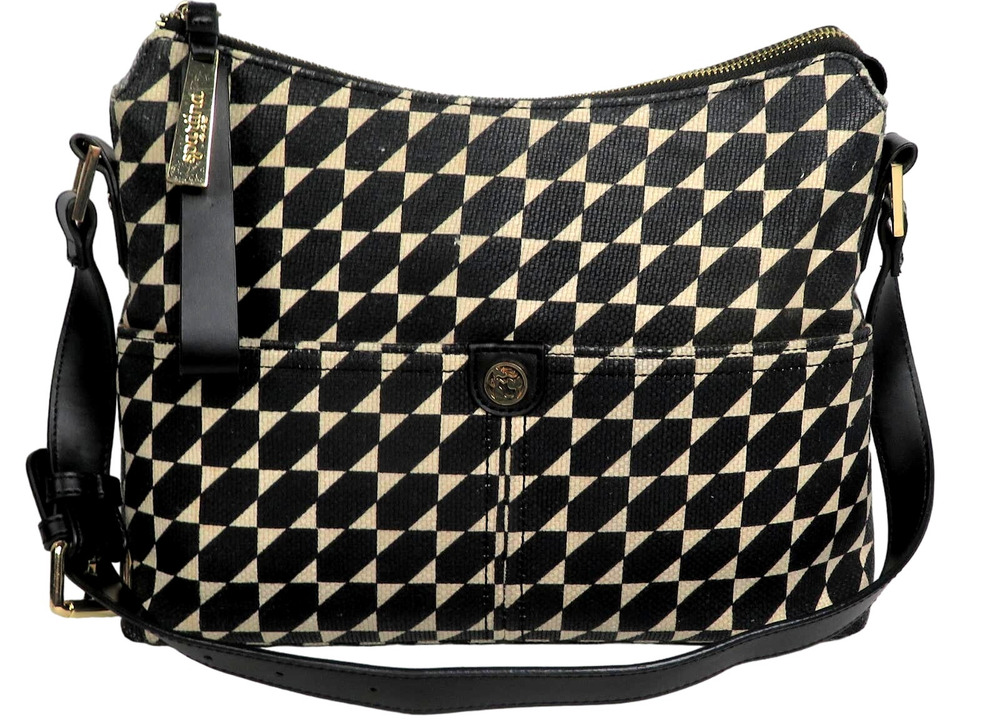 SPARTINA 449 Daufaskie Rhett Island Black White Linen Purse Shoulder Bag